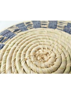 Sahafa Raphia Flachschale Wanddeko geometrisches Sonnensymbol grau D: 30 cm = Code E