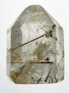 BKSH97 Bergkristall mit Includien Rutil Quarz Madagaskar Naturform poliert 11 cm 783 g