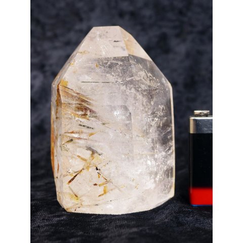 BKSH99 Bergkristall mit Includien Rutil Quarz Madagaskar Naturform poliert 9,5 cm 440 g