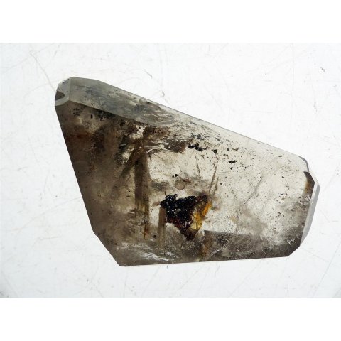 BKSH118 Bergkristall Ladolit mit Includien Einschl&uuml;ssen Madagaskar Naturform poliert 6 cm 87 g