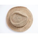 Herrenhut Strohhut Karsten aus geh&auml;kelter Raphia naturfarben D: 30 cm = Code E