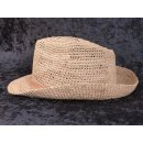 Herrenhut Strohhut Karsten aus geh&auml;kelter Raphia naturfarben D: 30 cm = Code E
