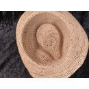 Herrenhut Strohhut Karsten aus geh&auml;kelter Raphia naturfarben D: 30 cm = Code E