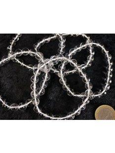 Perlen Edelstein Armband Bergkristall 8 mm Gummizug