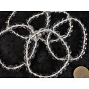 Perlen Edelstein Armband Bergkristall 8 mm Gummizug