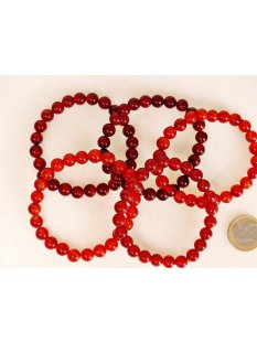 Perlen Edelstein Armband Karneol 8 mm Gummizug