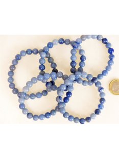 Perlen Edelstein Armband Blauquarz 8 mm Gummizug
