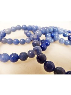 Perlen Edelstein Armband Blauquarz 8 mm Gummizug
