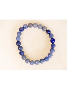 Perlen Edelstein Armband Blauquarz 8 mm Gummizug