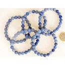 Perlen Edelstein Armband Blauquarz 8 mm Gummizug