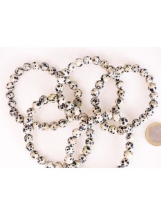 Perlen Edelstein Armband Dalmatinerjaspis 8 mm Gummizug