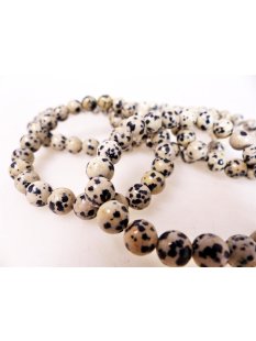 Perlen Edelstein Armband Dalmatinerjaspis 8 mm Gummizug