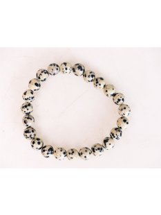 Perlen Edelstein Armband Dalmatinerjaspis 8 mm Gummizug