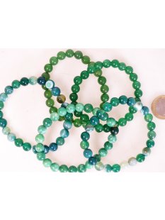 Perlen Edelstein Armband Flourit 8 mm Gummizug