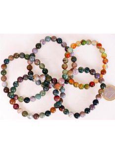 Perlen Edelstein Unakit Armband  8 mm Gummizug