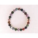 Perlen Edelstein Unakit Armband  8 mm Gummizug