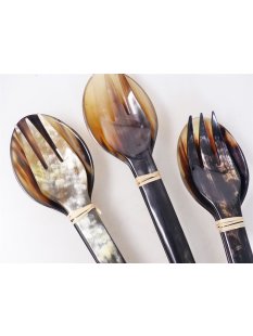 Horn Salatbesteck Susi gro&szlig; 33 cm = Code F