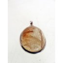 Anh&auml;nger 02 Rutilquarz Kristall Goldrutil mit 925 Silberfassung 30 x 25 mm Madagaskar