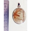 Anh&auml;nger 02 Rutilquarz Kristall Goldrutil mit 925 Silberfassung 30 x 25 mm Madagaskar