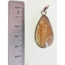 Anh&auml;nger 03 Rutilquarz Kristall Goldrutil mit 925 Silberfassung 37 x 20 mm Madagaskar