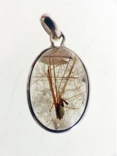 Anh&auml;nger 04 Rutilquarz Kristall Goldrutil mit 925...