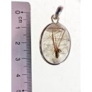 Anh&auml;nger 04 Rutilquarz Kristall Goldrutil mit 925 Silberfassung 27 x 20 mm Madagaskar