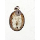 Anh&auml;nger 04 Rutilquarz Kristall Goldrutil mit 925 Silberfassung 27 x 20 mm Madagaskar