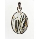 Anh&auml;nger 05 Rutilquarz Kristall Turmalinrutil mit 925 Silberfassung 25 x 17 mm Madagaskar