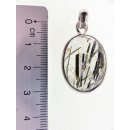 Anh&auml;nger 05 Rutilquarz Kristall Turmalinrutil mit 925 Silberfassung 25 x 17 mm Madagaskar