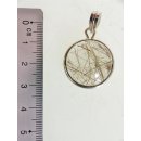 Anh&auml;nger 06 Rutilquarz Kristall Goldrutil mit 925 Silberfassung D: 22 mm Madagaskar