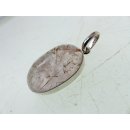 Anh&auml;nger 07 Rutilquarz Kristall Gold + Titanrutil mit 925 Silberfassung 25 x 27 mm Madagaskar