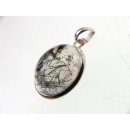 Anh&auml;nger 08 Rutilquarz Kristall Turmalinrutil mit 925 Silberfassung 25 x 20 mm Madagaskar