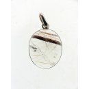 Anh&auml;nger 09 Rutilquarz Kristall Gold + Titanrutil mit 925 Silberfassung 20 x 18 mm Madagaskar
