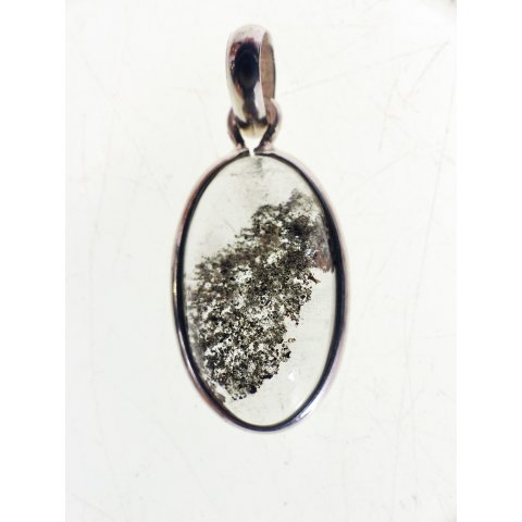 Anh&auml;nger 10 Rutilquarz Kristall Turmalinrutil mit 925 Silberfassung 25 x 16 mm Madagaskar