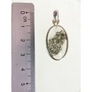 Anh&auml;nger 10 Rutilquarz Kristall Turmalinrutil mit 925 Silberfassung 25 x 16 mm Madagaskar