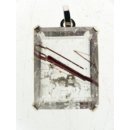 Anh&auml;nger 11 Rutilquarz Kristall Gold + Titanrutil mit 925 Silberfassung 20 x 15 mm Madagaskar