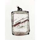 Anh&auml;nger 11 Rutilquarz Kristall Gold + Titanrutil mit 925 Silberfassung 20 x 15 mm Madagaskar