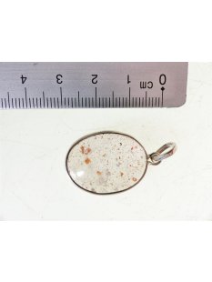 Anh&auml;nger 12 Rutilquarz Kristall Gold + Titanrutil mit 925 Silberfassung 25 x 17 mm Madagaskar