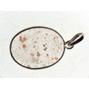 Anh&auml;nger 12 Rutilquarz Kristall Gold + Titanrutil mit 925 Silberfassung 25 x 17 mm Madagaskar