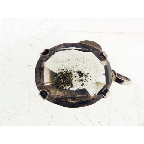 Anh&auml;nger 14 Rutilquarz Kristall Titanrutil mit 925 Silberfassung 20 x 15 mm Madagaskar