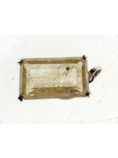 Anh&auml;nger 15 Rutilquarz Kristall Titanrutil mit 925...