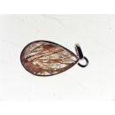 Anh&auml;nger 18 Rutilquarz Kristall Titanrutil mit 925 Silberfassung 15 x 17 mm Madagaskar
