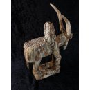 MF411 AloAlo Kopfskulptur, Fragment von Grabstele der Mahafaly heiliges Zebu 30 cm 1960