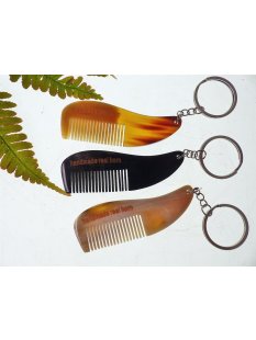 1 x Hornkamm als Schl&uuml;sselanh&auml;nger 8 cm  fein =...