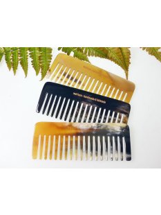 1 x  Mahafaly Hornkamm Monika B&uuml;ffelhorn gemasert...