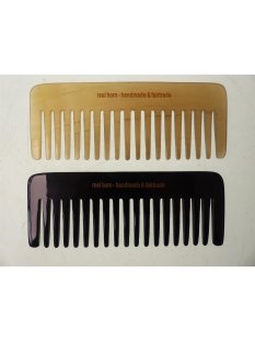 1 x Hornkamm Monika1 B&uuml;ffelhorn einfarbig grob 14,5...