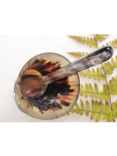 Horn Gew&uuml;rzbecher mit L&ouml;ffel = Code E