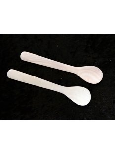 1x Perlmutt Eierl&ouml;ffel Adelfia wei&szlig; irisierend 14 cm = Code B