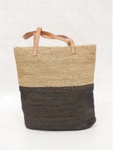 H&auml;kel Schultertasche Barrel 02 echt Raffiabast...