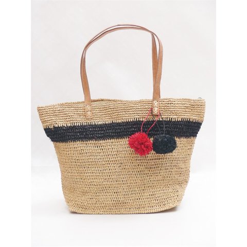 H&auml;kel Schultertasche Barrel 03 echt Raffiabast H&ouml;he 30 cm Breite 25 -40 cm rechteckiger Boden